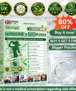 𝐌𝐑𝐄𝐕𝐁𝑺𝑰𝑵® Moringa Berberine × NAD+ 10-in-1 Advanced Nano Microneedle Patch